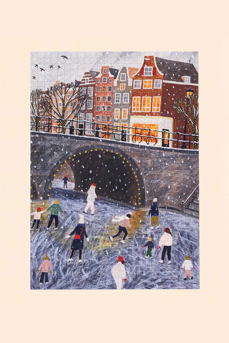 Ice Skating on the Canal 1000 Piece Puzzle